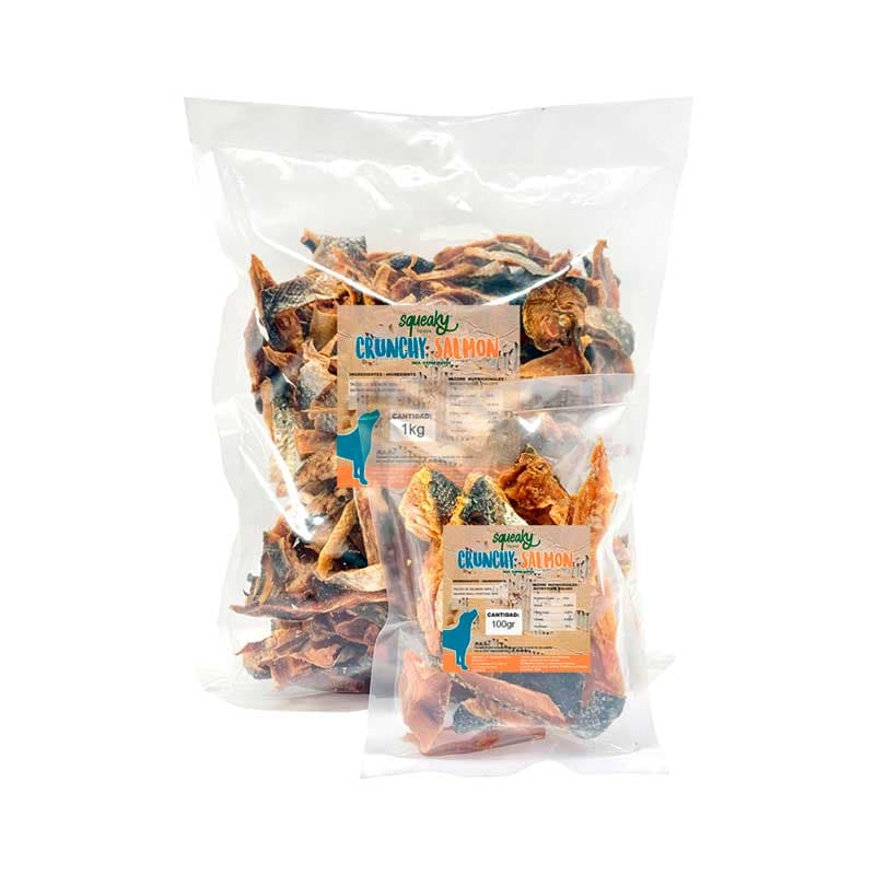 Complementos crunchy Snacks Recortes de Salmón 100gr