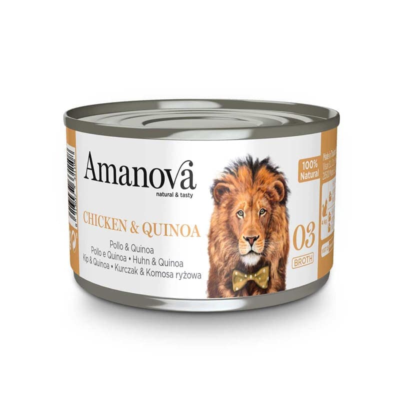 Amanova «Alimentación húmeda» Pollo & Quinoa en caldo 70gr